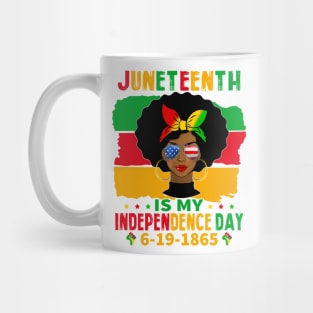 Independence Day Afro Melanin Natural Hair Juneteenth Mug